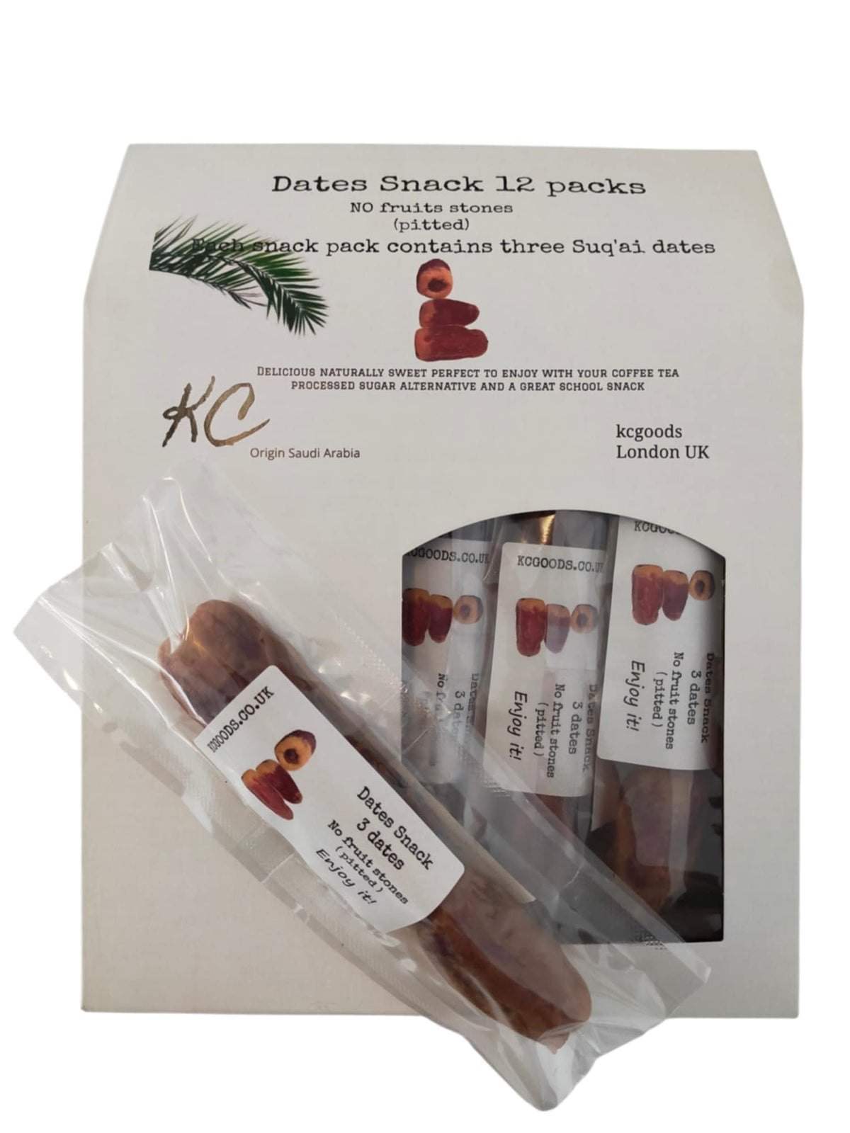 Dates Snack Box 12pcs no Fruits Stones ( pitted) Three Dates per Snack Pack