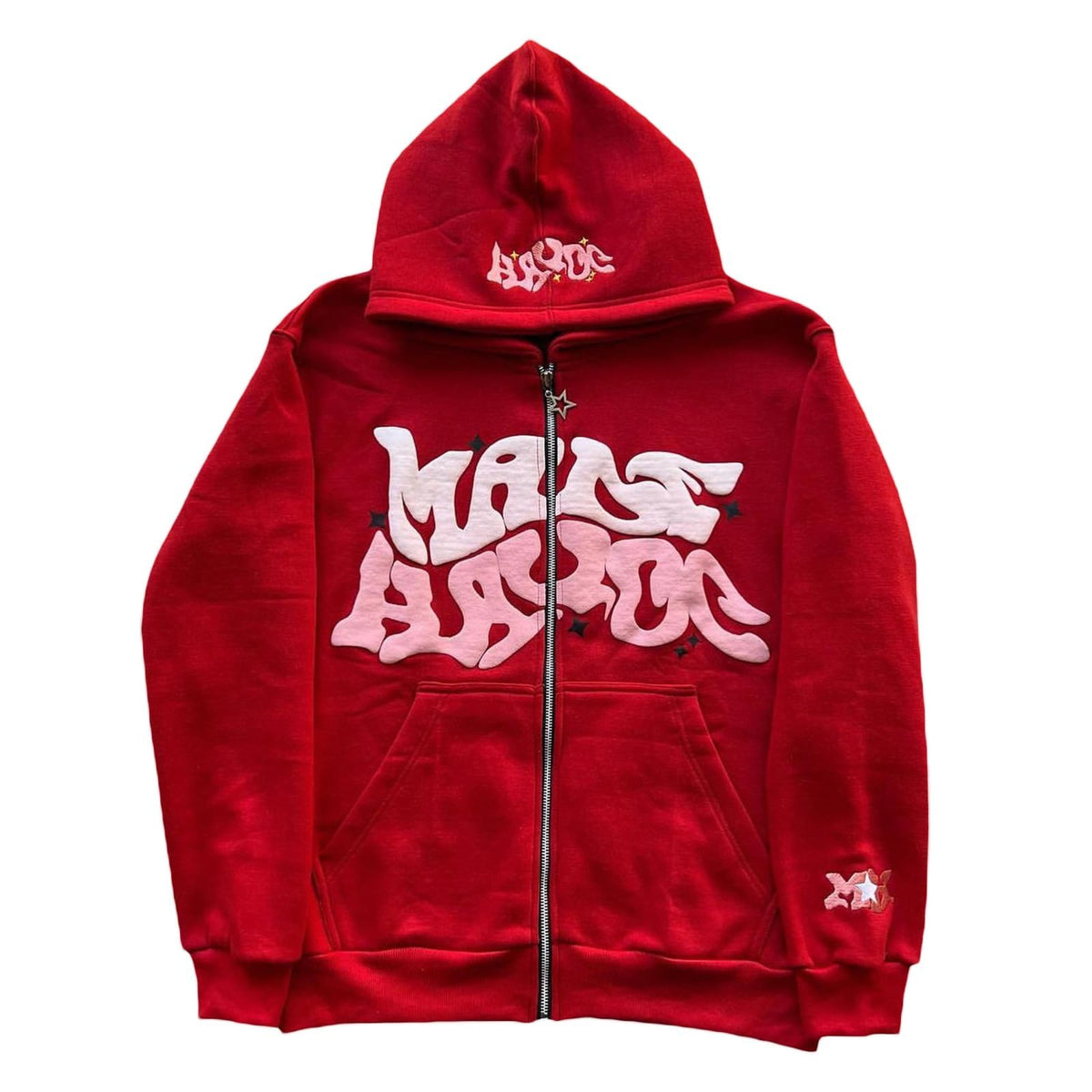 MAEHARRT Y2K Hoodie Men Hip Hop Zip Up Grunge Graphic Aesthetic Goth Emo Harajuku Hoodie, A01-red, Red