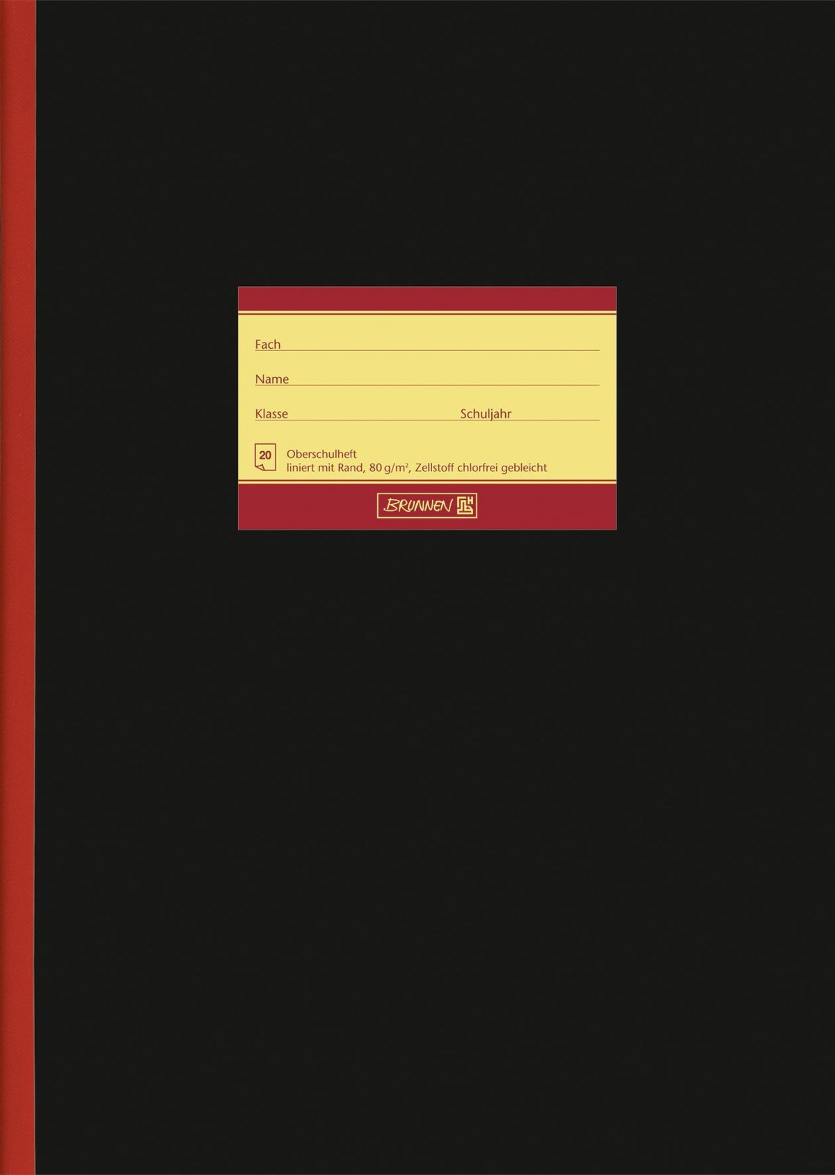 Brunnen 1044625 School Notebook A4 20 Pages Ruled with Margin Line Style 25