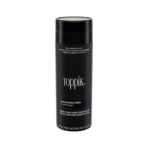 Toppik, Hair Building Fibres Powder for a Thicker-looking Hairline, Crown and Beard, Instant Thinning Concealer for Men and Women, 55g, Black
