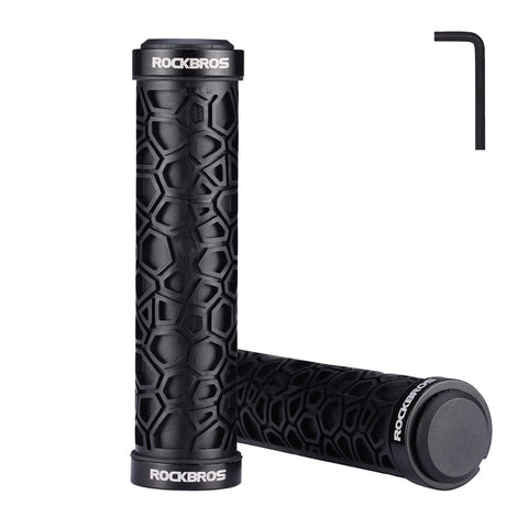 ROCKBROS Bike Handle Grips Non-Slip Bike Grips Double Lock-on Bicycle Handlebar Grips for BMX, MTB, Scooters, Folding Bikes 22.2mm