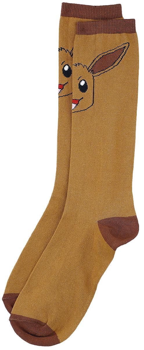 POKEMON Eevee Print Knee High Sock, 1 Pack, Female, 39/42, Brown (KH838664POK-39/42)