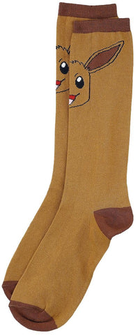 POKEMON Eevee Print Knee High Sock, 1 Pack, Female, 39/42, Brown (KH838664POK-39/42)
