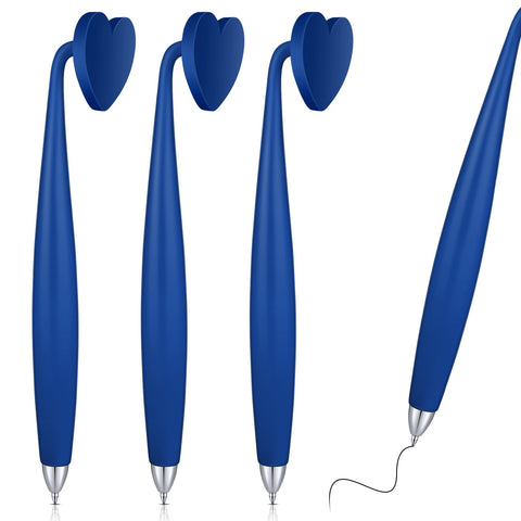 Glenmal 3 Pcs Magnetic Pens Funny Wiggle Pen Black Ink Magnet Heart Pens for Fridge and Other Magnetic Surfaces, Gifts Office Supplies(Blue)