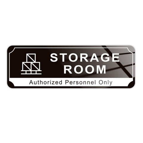 Storage Room Door Sign for Business, Self-Adhesive Durable Modern Storage Room Sticker, UV and Weather Resistant Authorized Personnel Only Signs for Home, Business, Restaurants, Private Area