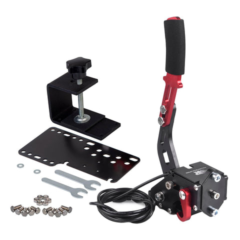ZHSYMX USB Handbrake for 16Bit SIM PC Racing Games, Compatible with G27 G29 G920 G923 T500 T300 Simulate Linear Handbrake With Fixing Clip and Plate?Only PC System? Black