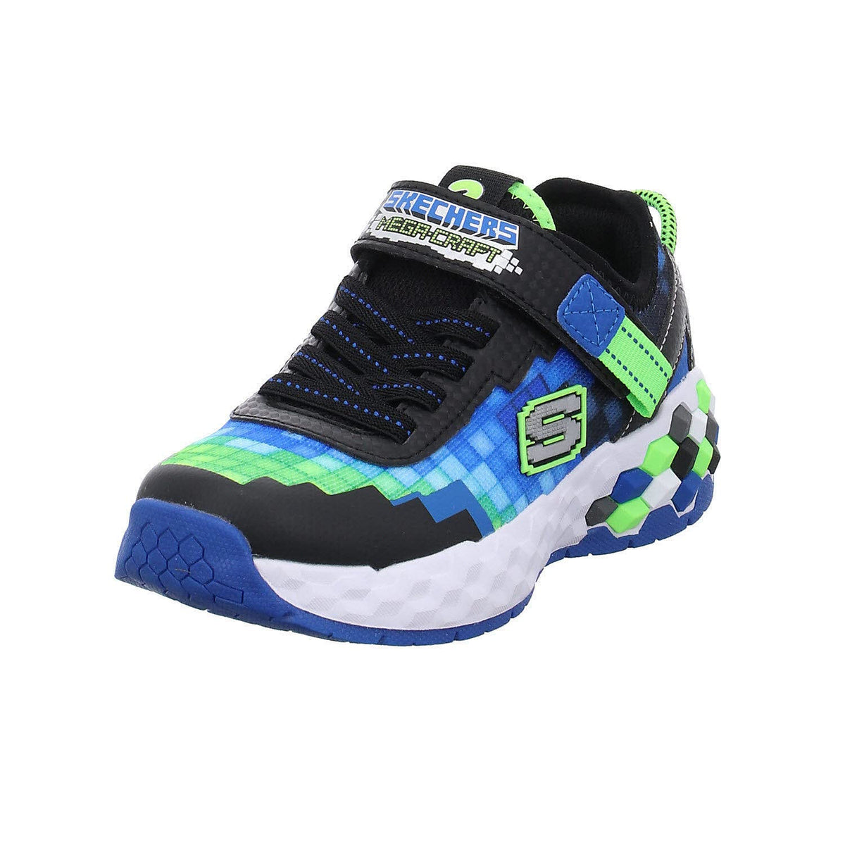 Skechers Mega-Craft 2.0 Sneaker, Black/Blue/Lime, 12.5 US Unisex Little Kid