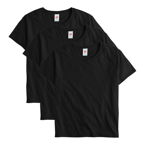 Hanes Comfortblend Essentials Oversized T-Shirt Pack, Cotton Tee for Women, Relaxed Fit, 3-Pack, Black