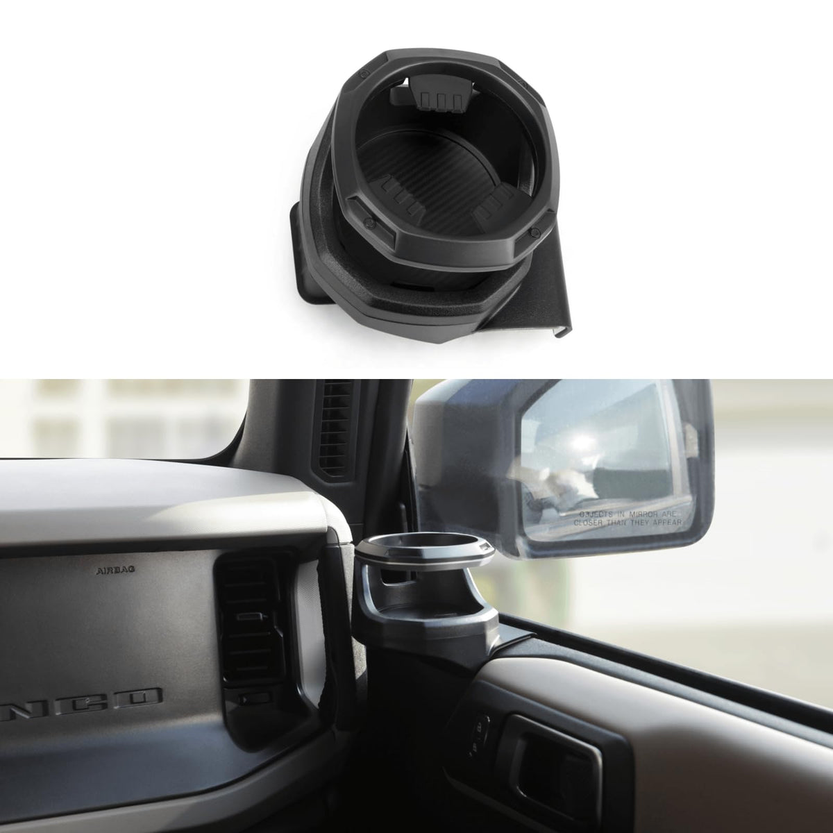 POETRYXIAO Cup Holder for Ford Bronco 2021-2024 2/4 Doors,Passenger Side Door Cup Holder,Ford Bronco Accessories (Right)