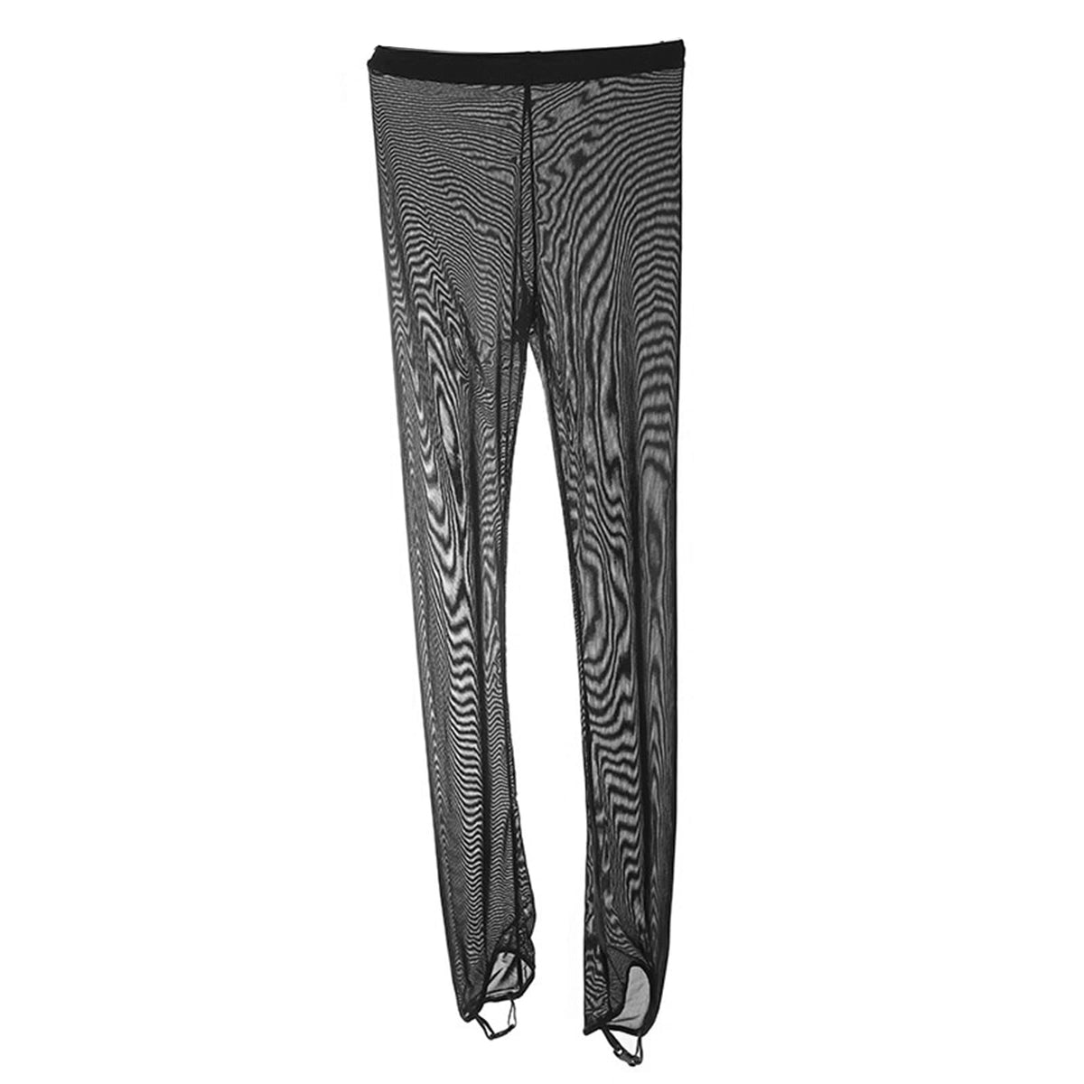 LIUHUO Ice Skating Tights Girls Mesh Breathable Compression Roller Skating Leggings Figure Skating Leggings Black