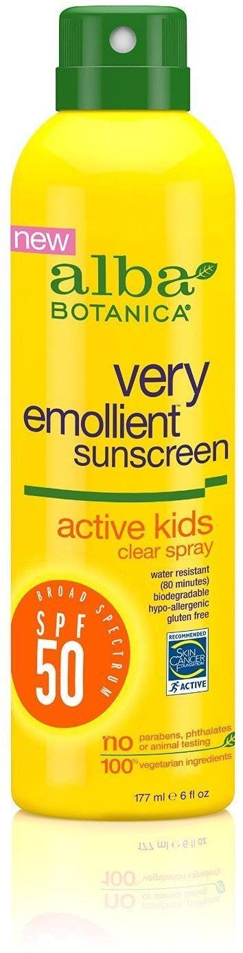 Alba Botanica Very Emollient, Active Kids Spray Sunscreen SPF 50 6 oz (Pack of 7)7