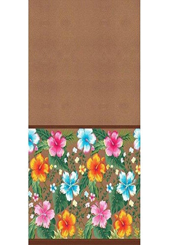 Amscan Sun-Sational Summer Luau Party Beachy Blooms Printed Table Cover Tableware, Multicolor, 54" x 102"