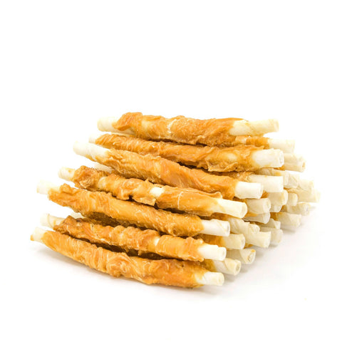 Jungle Calling Dog Treats, Chicken Wrapped Rawhide Sticks for Dogs, Grain-Free Natural Small Dogs Training Treats, Pet Chew Snacks,10.6 oz
