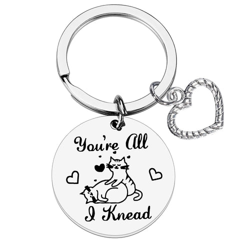 PLwelth Cat Keychain for Couples Cute Keychain for Cat Lovers Funny Keyring for Backpack Car Wallet Pet Keyring for Boyfriend Girlfriend Personalized Cat Keychain Gifts for Her Him Birthday Christmas
