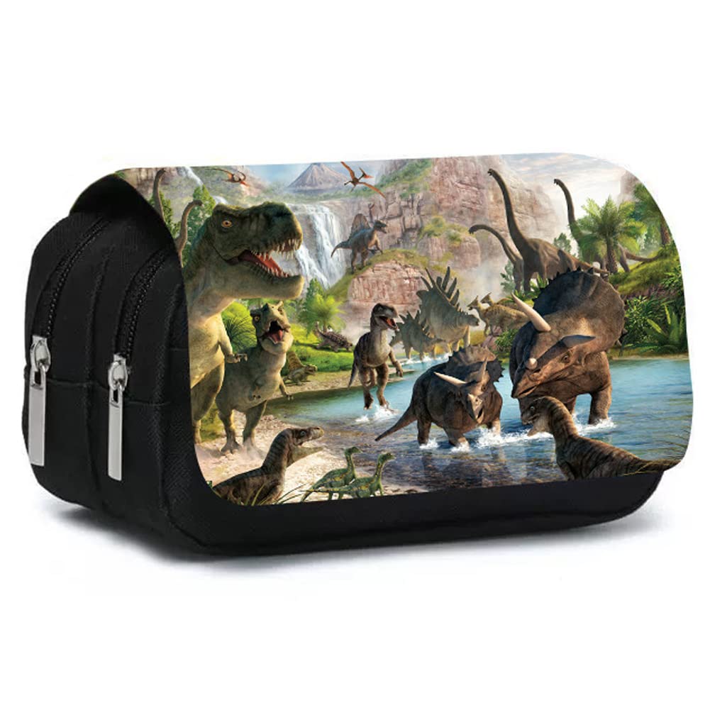 Dinosaur Pencil Case, Big Capacity Pencil Pen Case Multi-Slot Pencil Bag Pouch Holder Box for Kids Primary School Boys