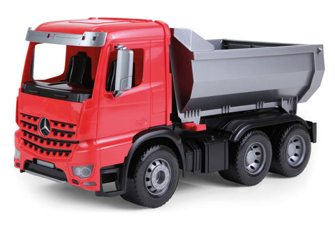 Lena 04610 - Worxx Mercedes Benz Arocs dump truck, approx. 45 cm, construction sites toy vehicle for children aged 3 years and up, robust dump truck with lockable dump trough and movable tailgate