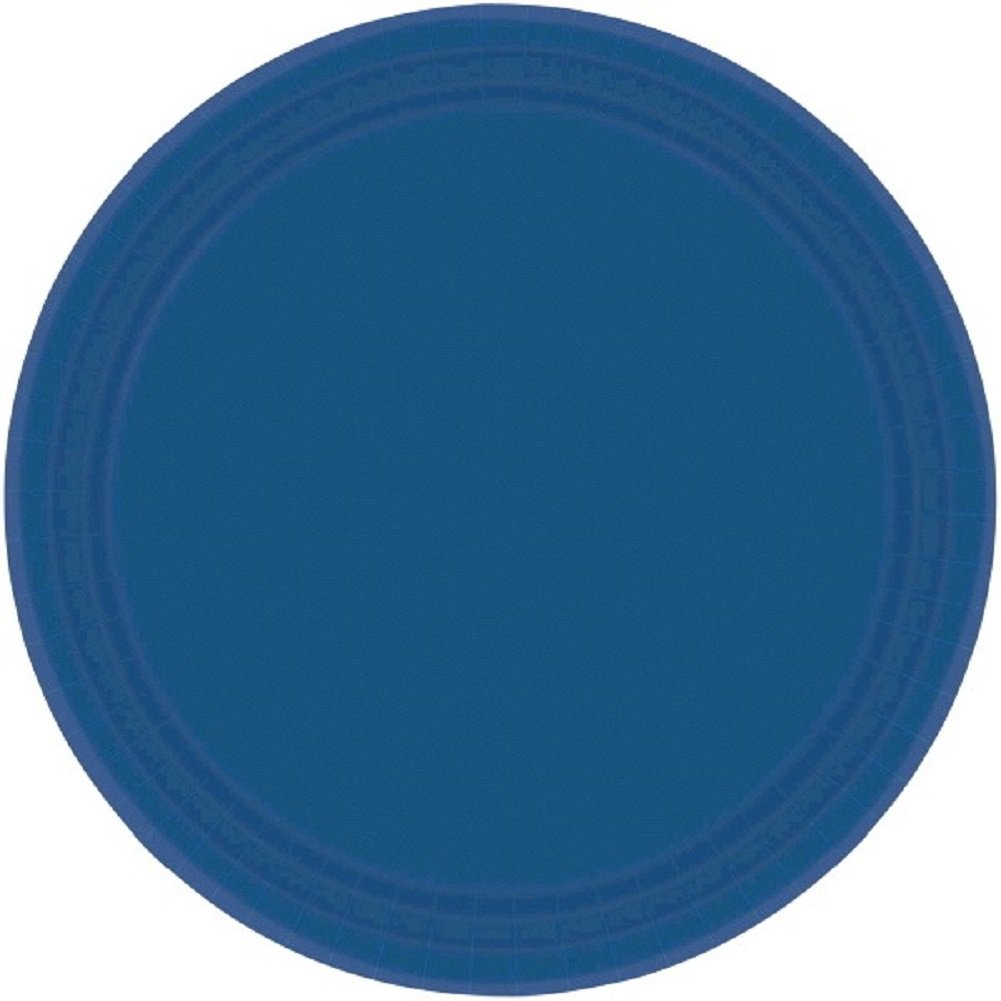 Amscan Party Supplies Premium Paper Plates, 9", Blue