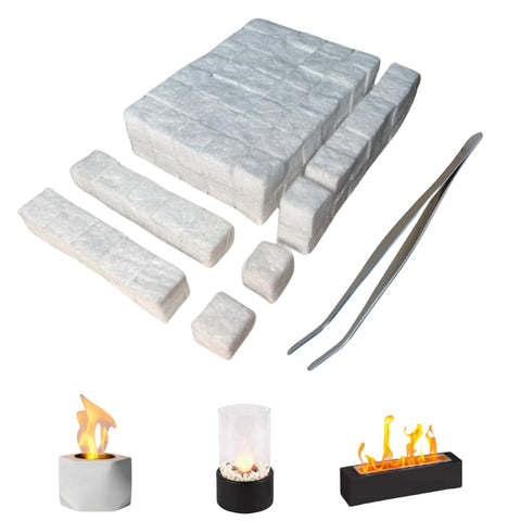 MAFERLIY 96 Pcs Small Ceramic Wool Wick for Tabletop Fire Pit, Suitable for Ethanol Fireplace Fuel?Carbon Felt Wick for Indoor Tabletop Fire Pit Bioethanol Fuel