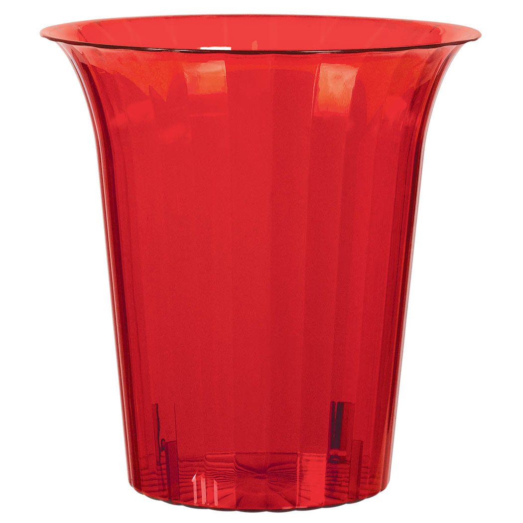 Amscan Medium Plastic Flared Cylinder Party Tableware, 40 oz, Red
