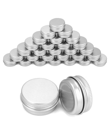 QWORKÂ® Pack of 30 Aluminium Cream Jars with Lid, Round, Empty Jars for Cream, Lotion, Jewellery, Sorting (30 ml), 60ml