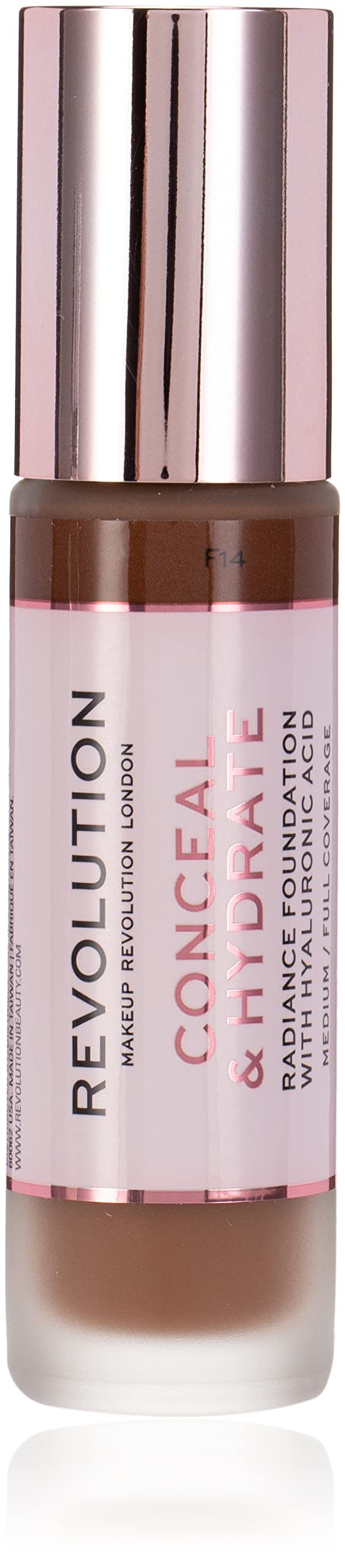 Revolution Beauty London, Conceal and Hydrate, Foundation, F14, 23ml