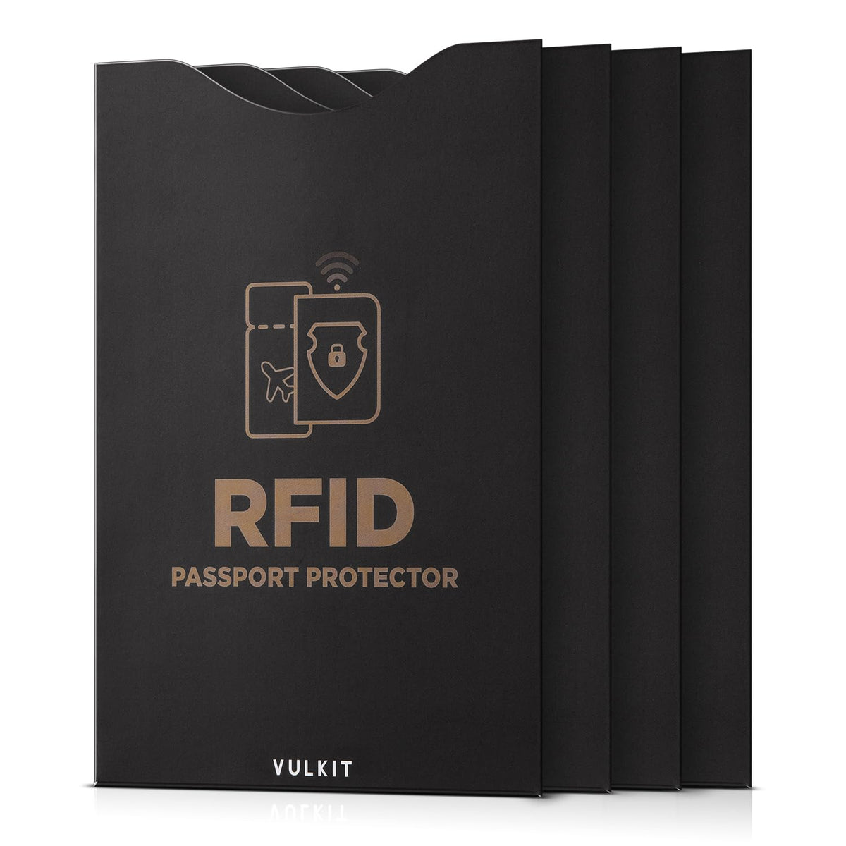 VULKIT RFID/NFC Blocking Sleeve for Passport - 4 Packs, Ultra Thin Credit Card Protector, Contactless Cards Protecor, Premium NFC Blocker