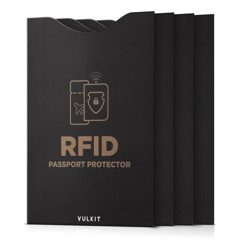 VULKIT RFID/NFC Blocking Sleeve for Passport - 4 Packs, Ultra Thin Credit Card Protector, Contactless Cards Protecor, Premium NFC Blocker
