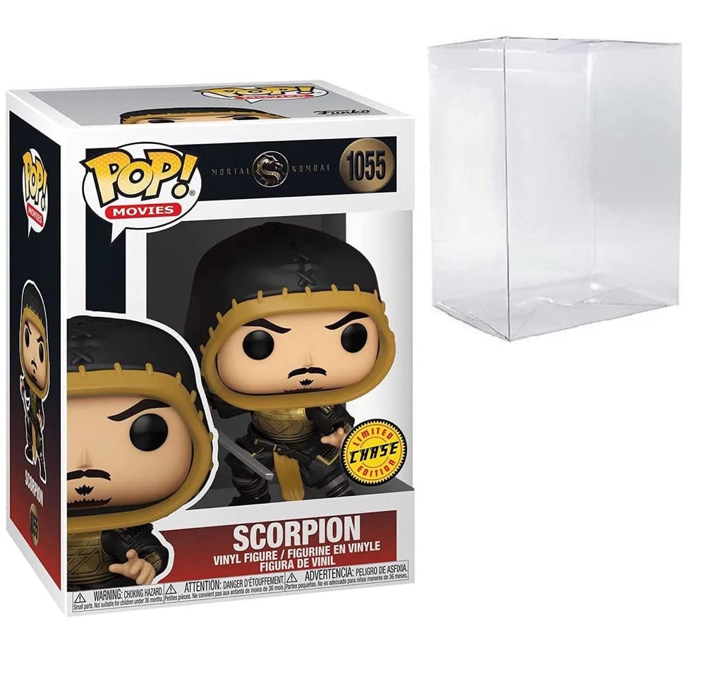 Pop! Movie Mortal Kombat Scorpion Chase Figure - Scorpion Without Mask (Bundled with Compatible Box Protector Case)