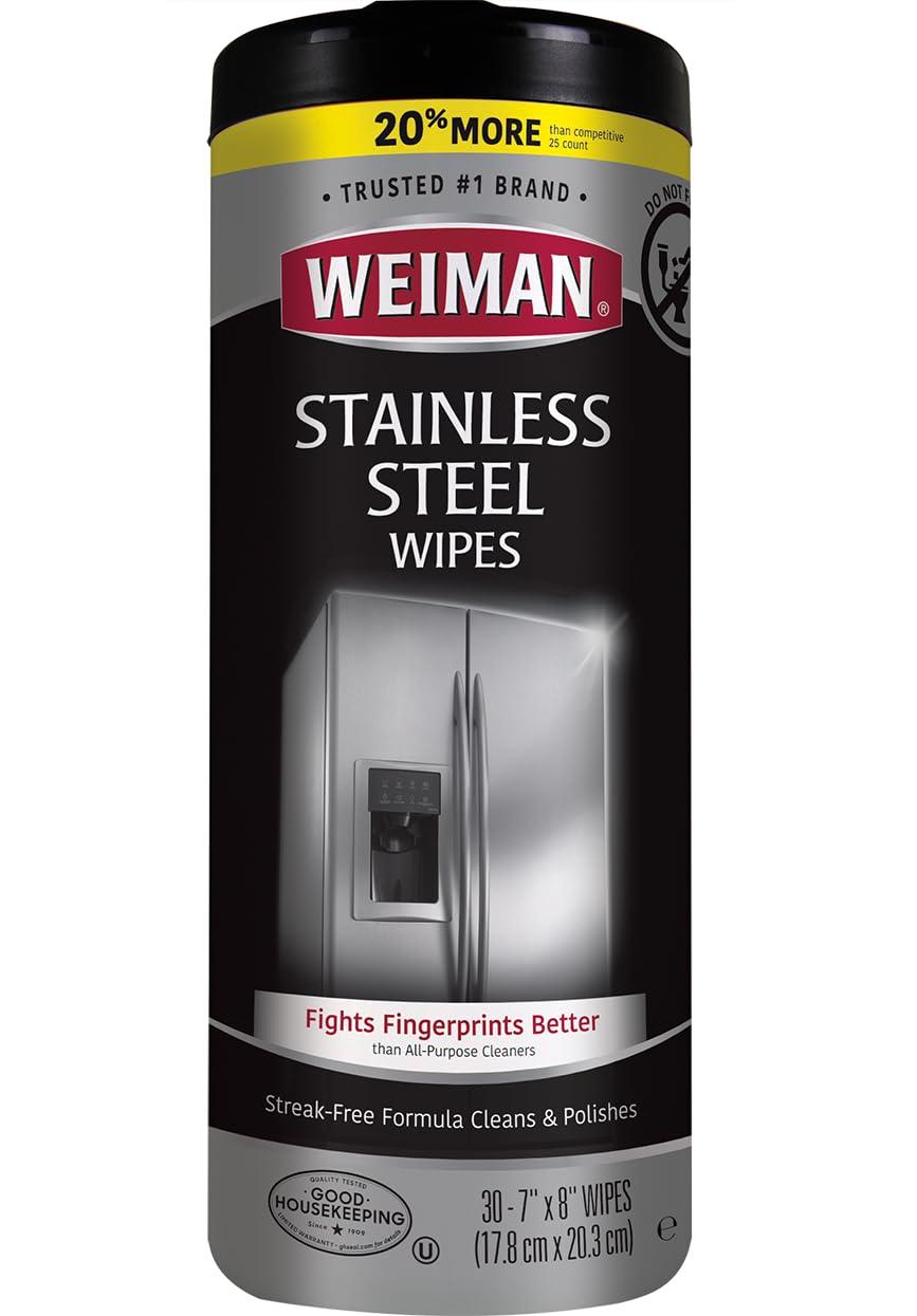 Weiman Stainless Steel Wipes, (Pack of 30)
