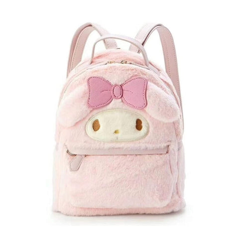 Asweeting Kawaii Cinnamoroll My Melody Plush Bag,Cute Lolita JK Plush Figure Backpack School Handbag,Cute Girl Bag My Melody,Girl Gift Backpack (Pink)