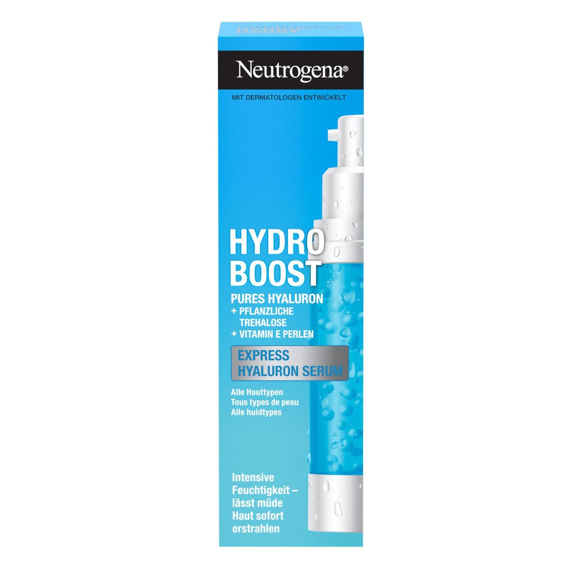 Neutrogena Hydro Boost Hyaluron Serum, Aqua Pearls with Vitamin E and Hyaluronic Acid, for Dry Skin, 30 ml