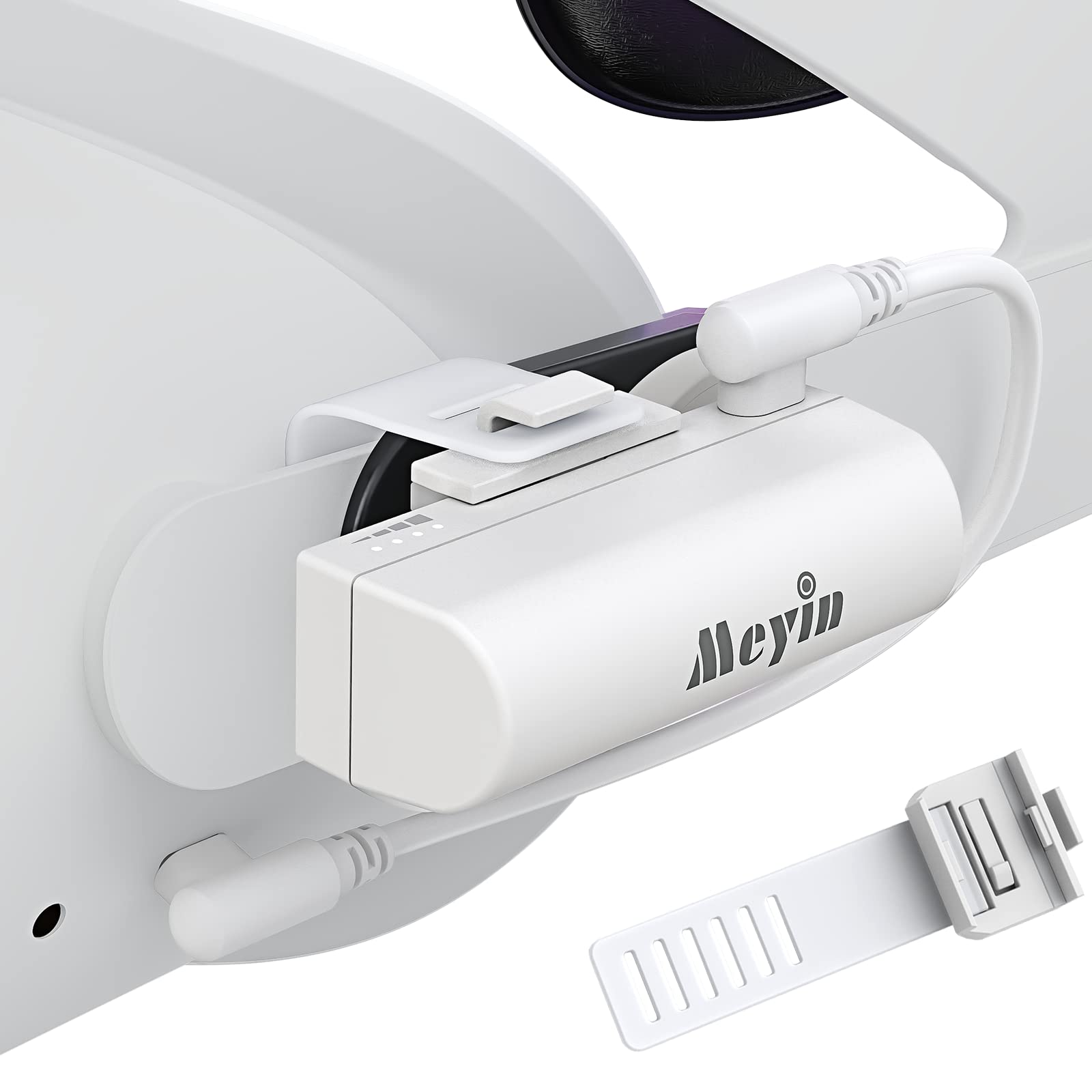 Battery Pack for Oculus Quest 2 and Head Strap, Meyin Q2b 3350mAh for Extra 90min Play Time & Lightweight Enhanced Strap Connection Design Prevent Battery Falling