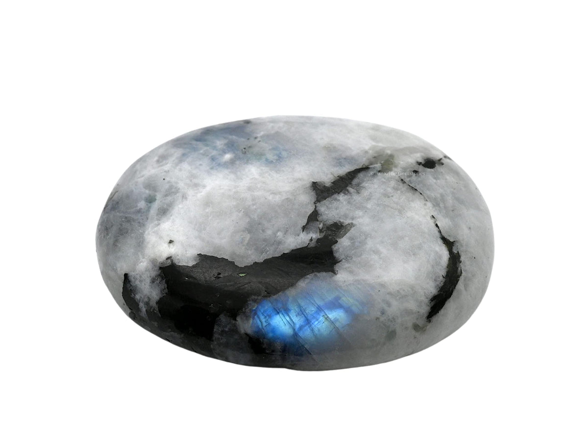 Large Rainbow Moonstone Crystal Palm Stone Natural Healing Stone for Chakra Balancing Spritual Good Luck