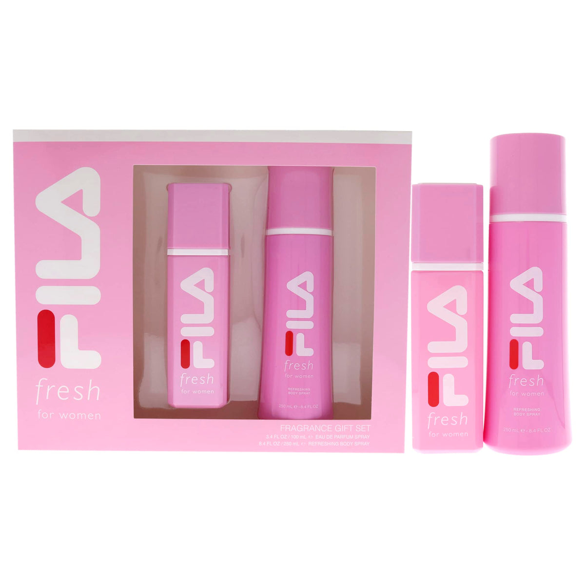 Fila Fragrance Giftset for Women - Cool, Clean And Refreshing Fragrance And Body Mist - Extra Strength, Long Lasting Scent Payoff - Trendy, Rectangular, Streamlined, Portable Bottle Design - 2 Pc