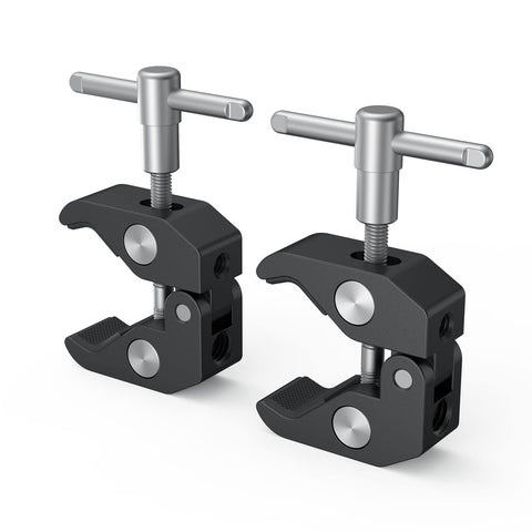 SMALLRIG 2 Pack Super Clamp w/1/4" and 3/8" Threads, Camera Clamps Clip Mount Crab Clamp for DSLR Cameras, Lights, Umbrellas, Hooks, Shelves, Rods, Cross Bars, Photo Accessories - 2058