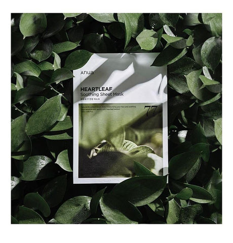Anua Heartleaf 77% Soothing Sheet Mask, Leave-on Face Masks for Dry, Oily, Acne Prone, Combination, Sensitive Skin, Daily Makeup, Blackheads Removal, Travel Essentials, Gift, Korean Skin Care