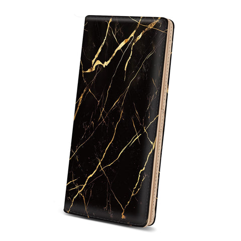 Immaturus Womens Wallet, Slim Thin RFID Blocking Card Wallets, Black Marble Bifold PU Leather Credit Card Holder Organizer, Cute Cash Clutch Long Billfold with Zipper Coin Pocket Ladies Girls Gift
