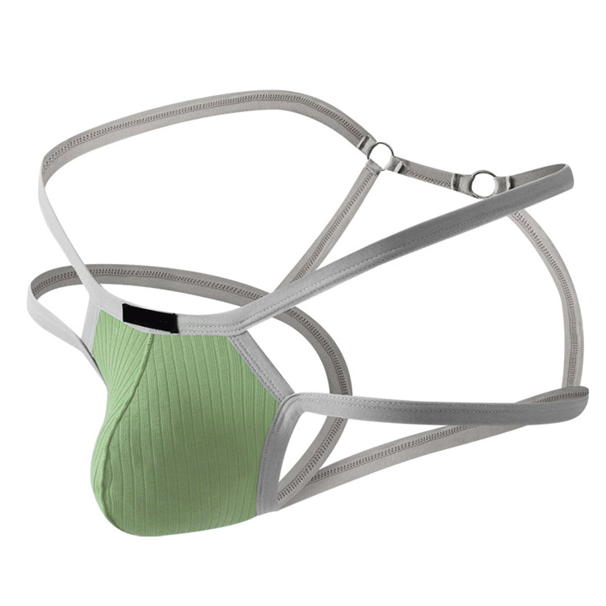 Letuwj Panties cotton hollow breathable comfortable men's thong full transparent Green L