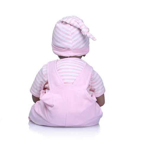 Reborn Baby Dolls Clothes 22 inches Girl Pink Overalls Outfit Sets for 20-23" Reborn Doll Clothes Newborn Doll Clothes Accessories