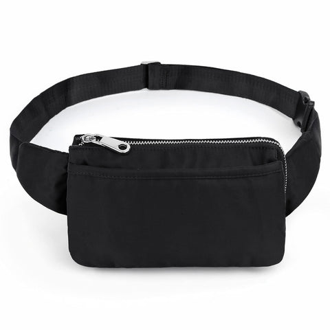 UTO Fanny Pack for Women Men Water-Repellent Nylon Belt Bag Fashion Lightweight Waist Pack with 5 Zipper Pockets