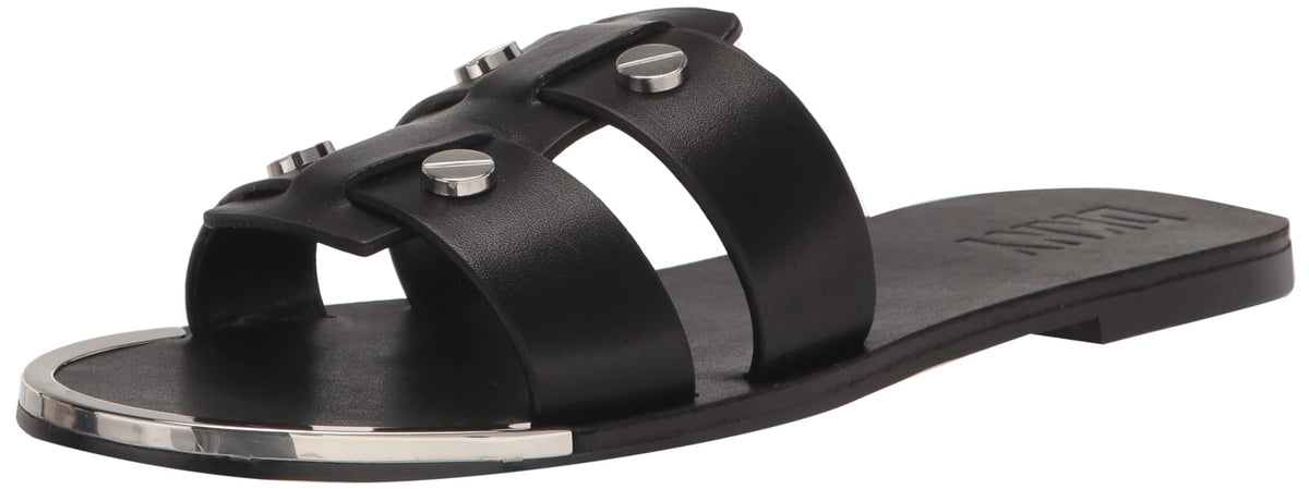 DKNY Women's Everyday Glynn-Flat Sandal, Black, 8.5