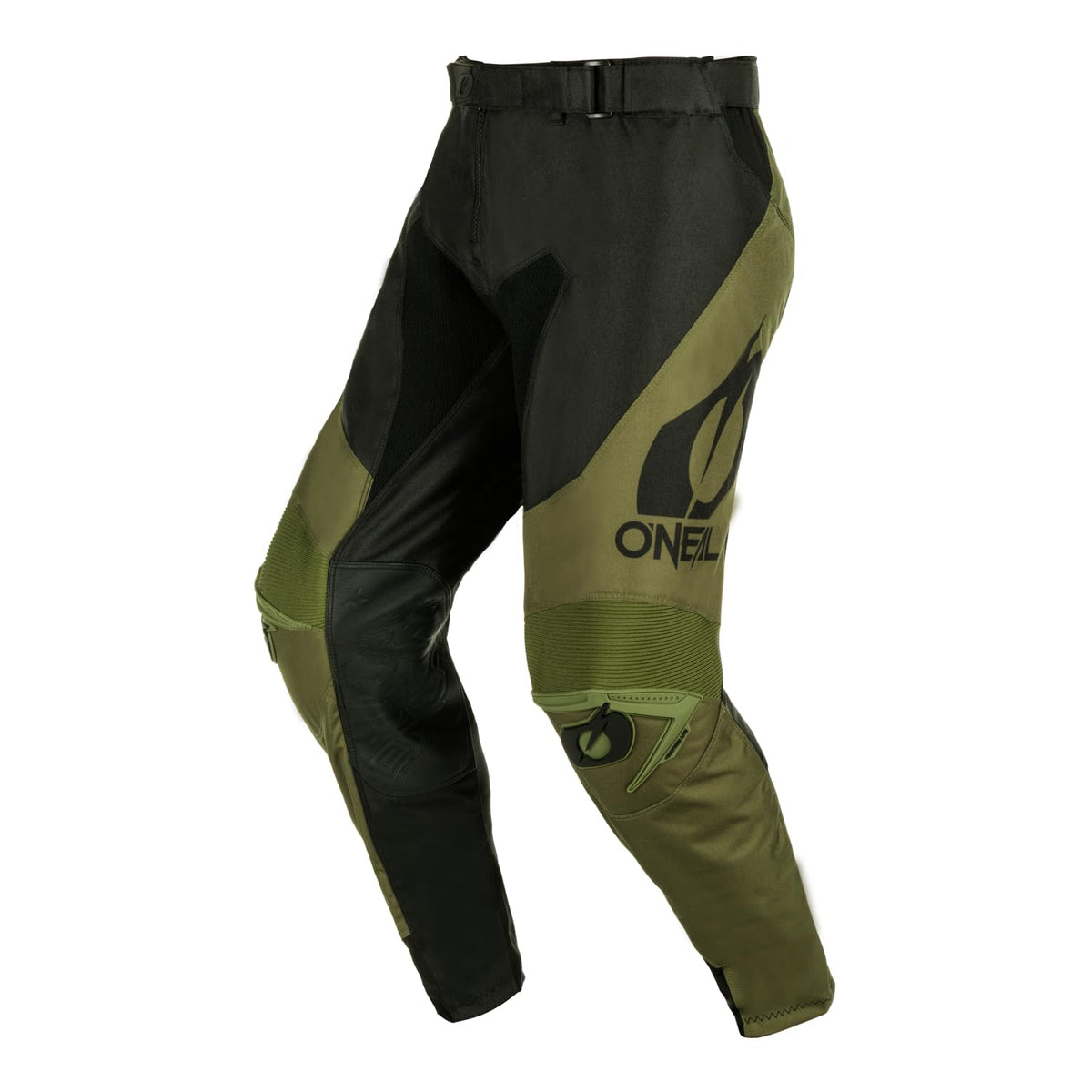 O'NEAL | Motocross Pants | Enduro Motorcycle | Durable Denier Fabrics, Leather Heat Protection on Both Inner Knees | Pants Mayhem Hexx V.24 | Adult | Black Green | Size 42