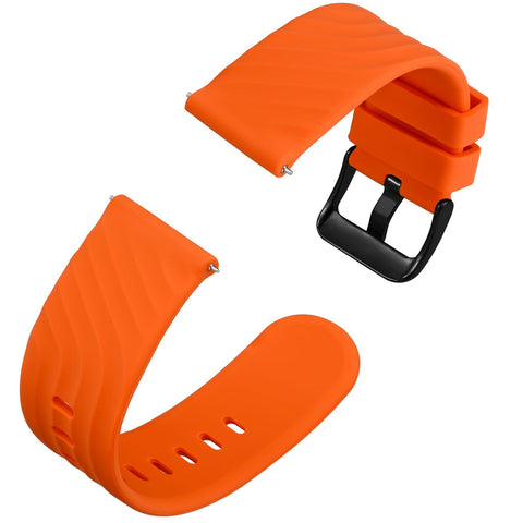 Anbeer Silicone Watch Band for Men and Women,18mm Quick Release Replacement Watch Strap,Stainless Steel Buckle
