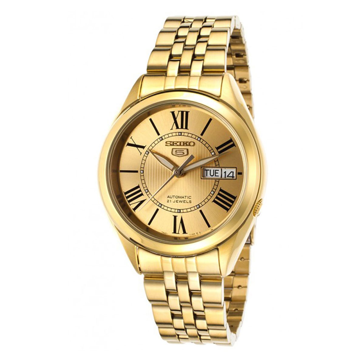 SEIKO Men's Gold Tone 5 Automatic Link Bracelet