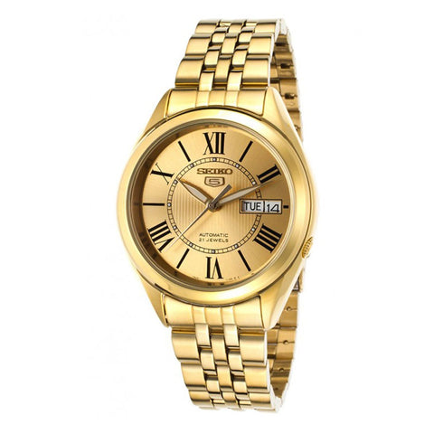 SEIKO Men's Gold Tone 5 Automatic Link Bracelet
