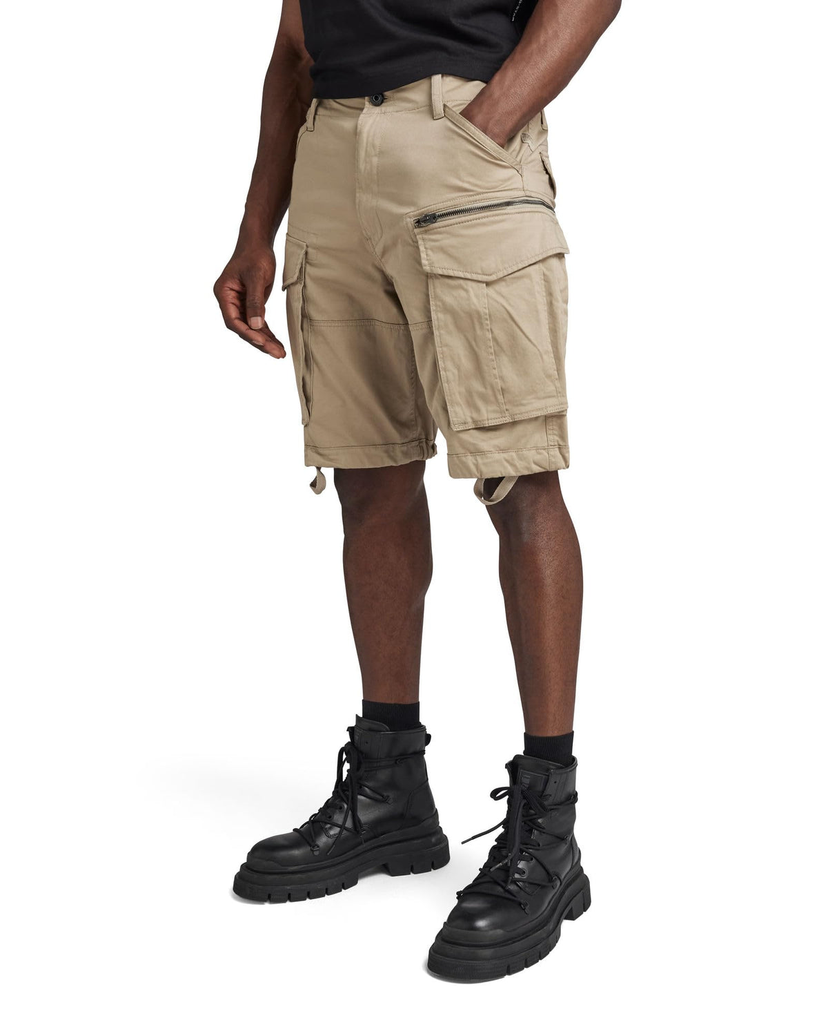 G-Star Raw Men's Rovic Zip 3D Relaxed Fit Cargo Short, Dune, 33W