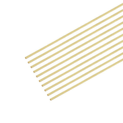 MECCANIXITY 0.5mm x 200mm, Brass Round Wire, Solid Brass Wire, Assorted Half Hard Wire for DIY Jewelry Making,Pack of 10