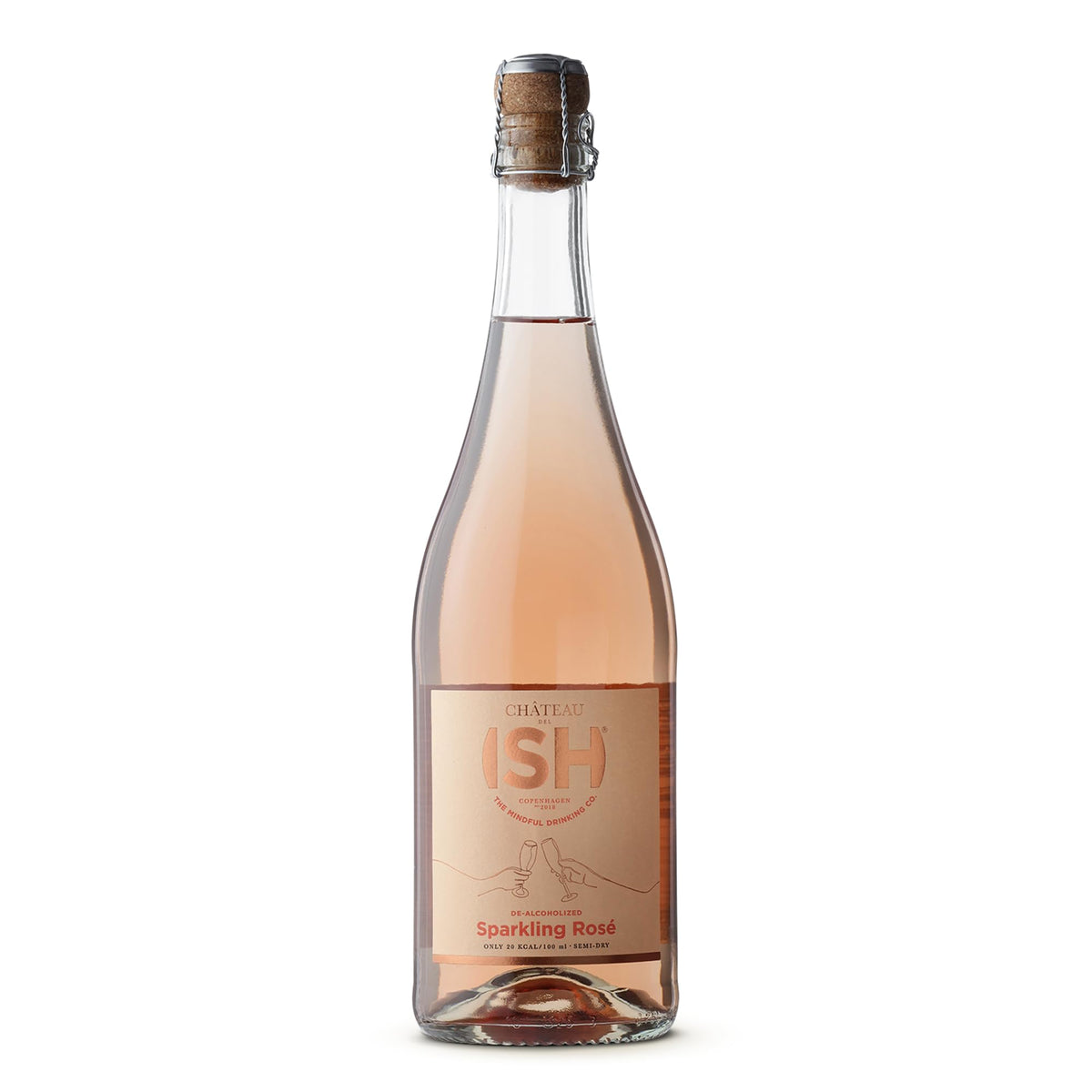 Chateau del ISH Sparkling RosÃƒÆ’Ã†â€™Ãƒâ€ Ã¢â‚¬â„¢ÃƒÆ’Ã¢â‚¬Å¡Ãƒâ€šÃ‚Â© | Award-Winning Non-Alcoholic Sparkling Wine | De-Alcoholized Blend of Merlot & Pinot Noir Grapes | Only 9 grams of Sugar | 45 Calories per Serving | 750 ml Bottle