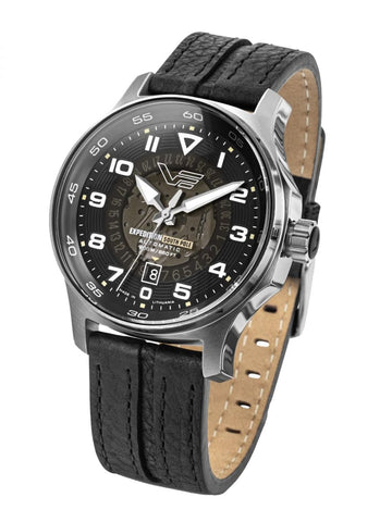 Vostok Europe Expedition South Pole Men's Watch Automatic with Leather Strap 20 ATM Date 592A758, Strap.