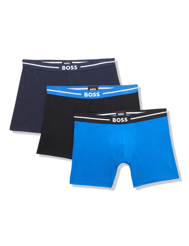 BOSS 3 Pack Bold Logo Cotton Stretch Boxer Briefs
